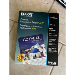 Epson Premium Presentation Paper MATTE (8.5x11 Inches, Double-sided, 50 Sheets)